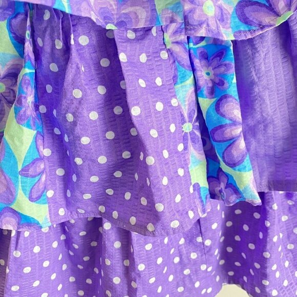 Custom Made Girl’s Purple Tiered Ruffle Easter Dress Sz 7 - Picture 3 of 9
